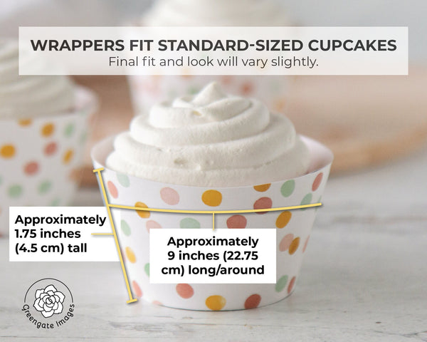 Polka Dot Cupcake Wrappers - Printable Digital Download by Greengate Images
