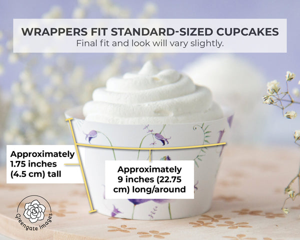 Sweet Pea Blue Bell Cupcake Wrappers - Printable Digital Download by Greengate Images