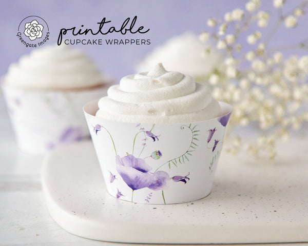 Sweet Pea Blue Bell Cupcake Wrappers - Printable Digital Download by Greengate Images