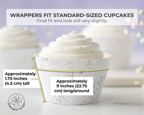 Delicate & Subtle Floral Cupcake Wrappers - Printable Digital Download by Greengate Images