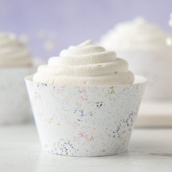 Delicate & Subtle Floral Cupcake Wrappers - Printable Digital Download by Greengate Images