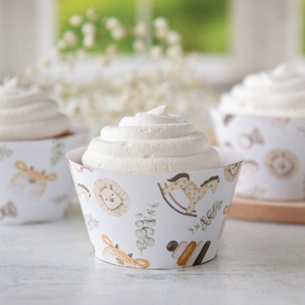 Boho Baby Cupcake Wrapper - Printable Digital Download by Greengate Images