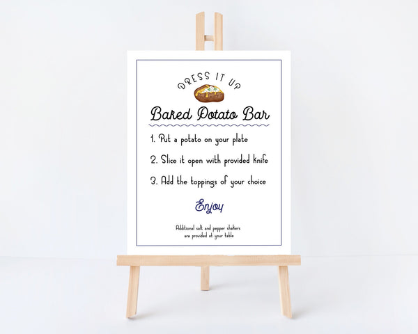 Baked Potato Bar Sign - Printable Digital Download by Greengate Images