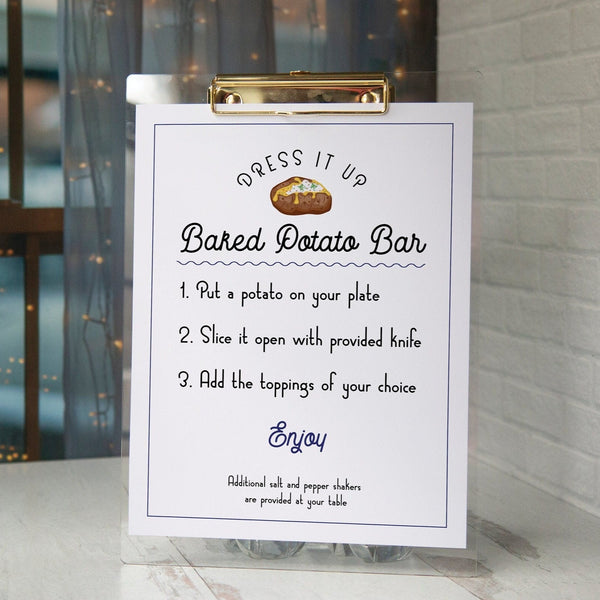 Baked Potato Bar Sign - Printable Digital Download by Greengate Images