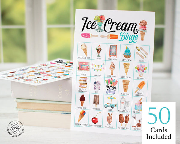 Ice Cream Bingo - Printable Digital Download by Greengate Images