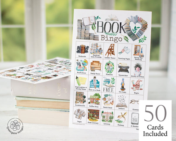 Book (Love) Bingo - Printable Digital Download by Greengate Images