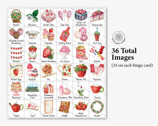 Strawberry Bingo - Printable Digital Download by Greengate Images