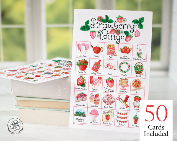 Strawberry Bingo - Printable Digital Download by Greengate Images