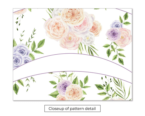 Peach/Lavender Roses Cupcake Wrappers - Printable Digital Download by Greengate Images