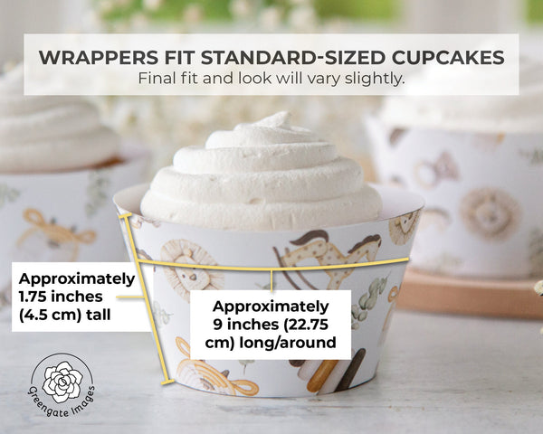Boho Baby Cupcake Wrapper - Printable Digital Download by Greengate Images
