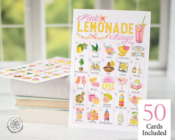 Pink Lemonade Bingo - Printable Digital Download by Greengate Images