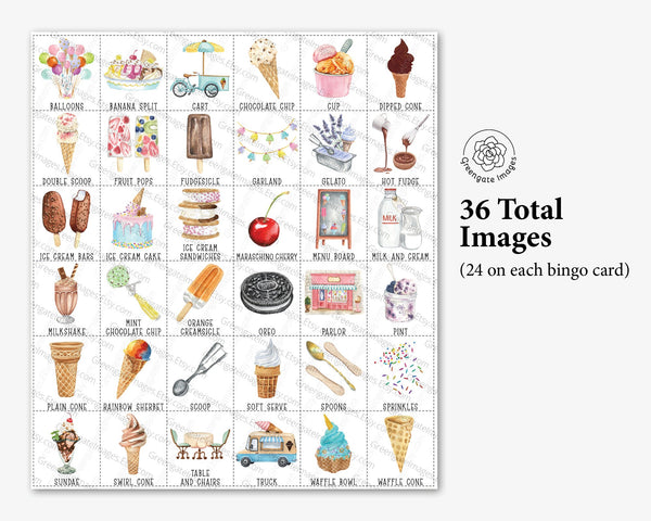 Ice Cream Bingo - Printable Digital Download by Greengate Images