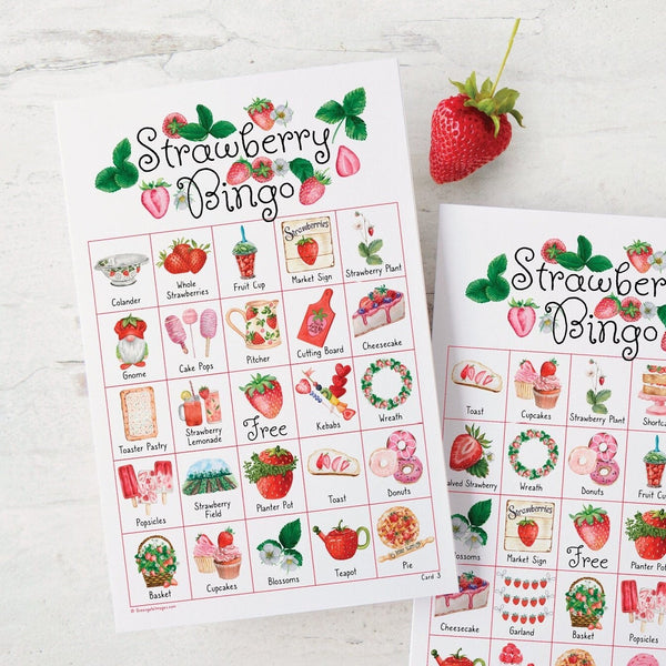 Strawberry Bingo - Printable Digital Download by Greengate Images