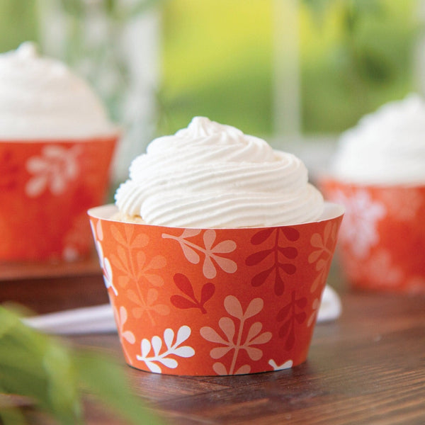 Orange Botanical Cupcake Wrapper - Printable Digital Download by Greengate Images