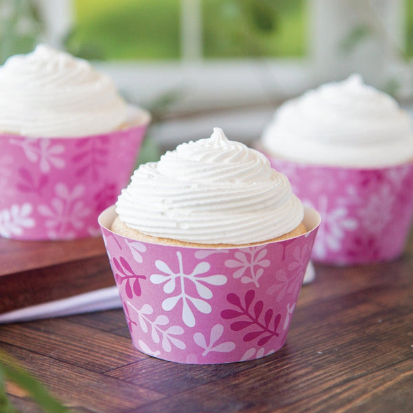 Pink Botanical Cupcake Wrapper - Printable Digital Download by Greengate Images