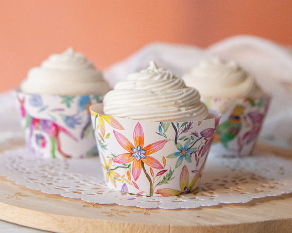 Otomi Mexican Folk Art Cupcake Wrapper Trio - Printable Digital Download by Greengate Images