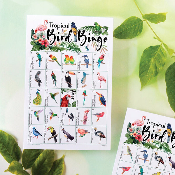 Tropical Bird Bingo - Printable Digital Download by Greengate Images