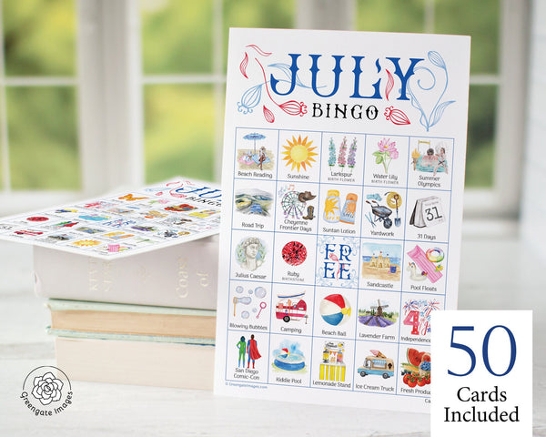 July Bingo - Printable Digital Download by Greengate Images