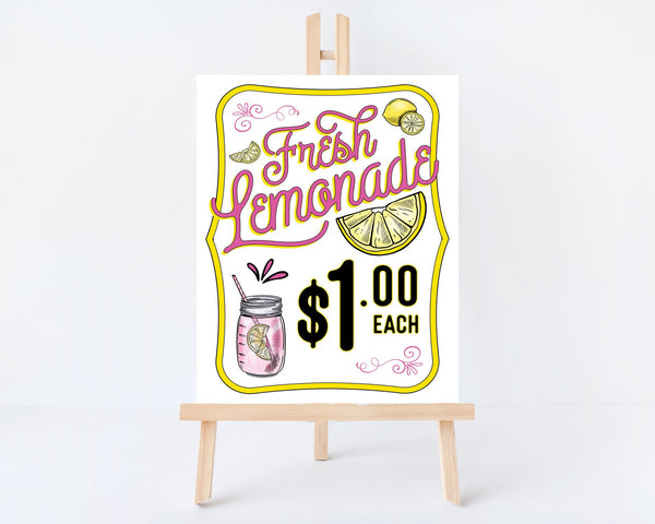 PINK Fresh Lemonade Sign - Printable Digital Download by Greengate Images