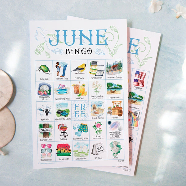 June Bingo - Printable Digital Download by Greengate Images