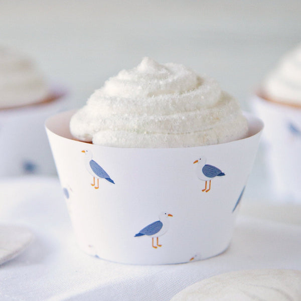 Seagull Cupcake Wrapper - Printable Digital Download by Greengate Images
