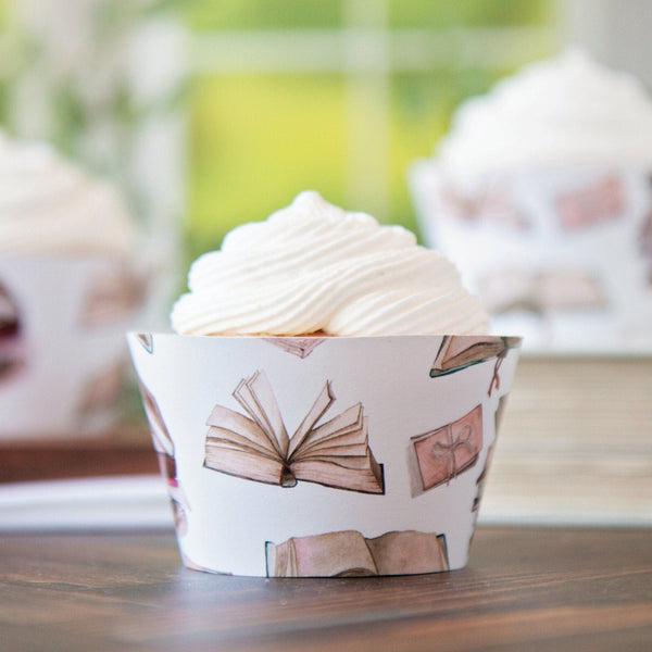 Books/Reading Cupcake Wrapper - Printable Digital Download by Greengate Images
