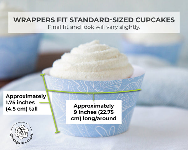 Beach Cupcake Wrapper - Shells and Starfish - Printable Digital Download by Greengate Images