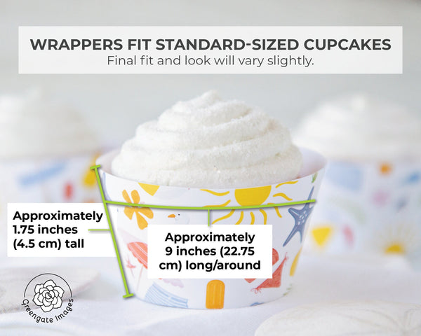 Summer Beach Cupcake Wrapper - Printable Digital Download by Greengate Images