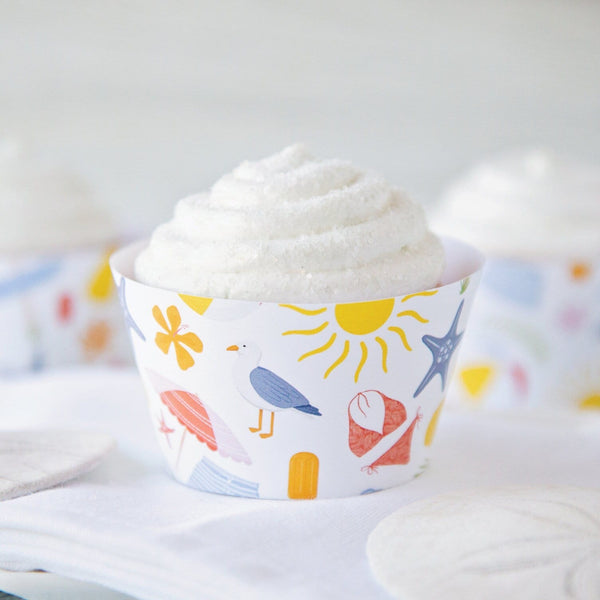 Summer Beach Cupcake Wrapper - Printable Digital Download by Greengate Images