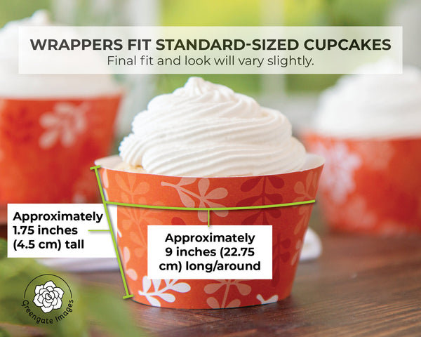 Orange Botanical Cupcake Wrapper - Printable Digital Download by Greengate Images