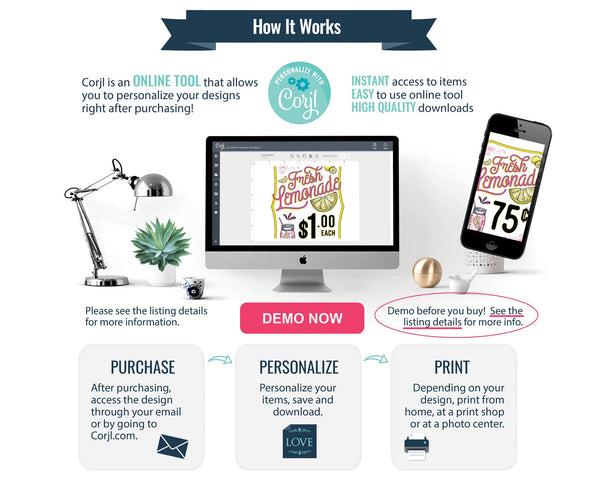 PINK Fresh Lemonade Sign - Printable Digital Download by Greengate Images
