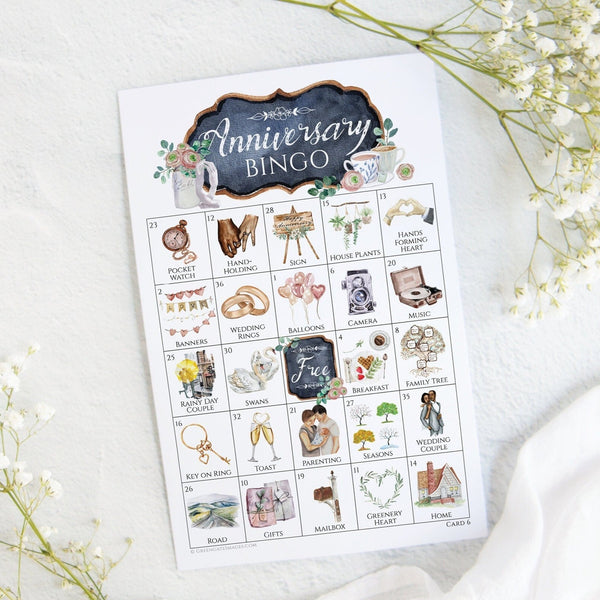 Anniversary Bingo - Printable Digital Download by Greengate Images
