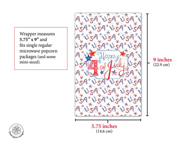 Happy 4th of July Popcorn Wrapper - Printable Digital Download by Greengate Images