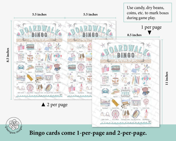 Beach Boardwalk Bingo - Printable Digital Download by Greengate Images