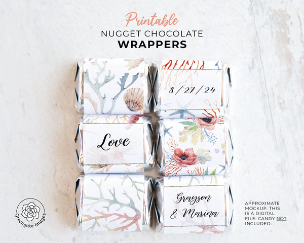 Beach Nugget Wrappers - Ocean Floral - Printable Digital Download by Greengate Images