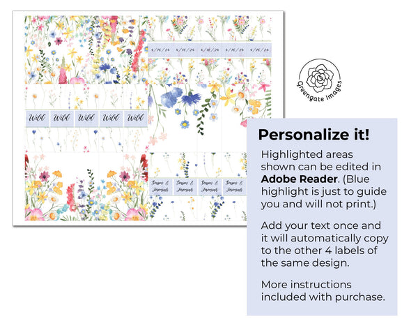 Wildflower Nugget Wrappers - Printable Digital Download by Greengate Images