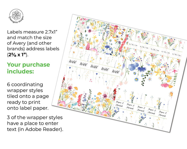 Wildflower Nugget Wrappers - Printable Digital Download by Greengate Images