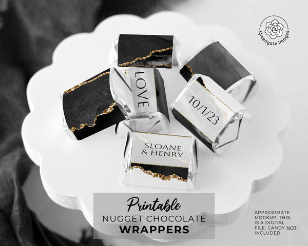 Black Agate Nugget Wrappers - Printable Digital Download by Greengate Images