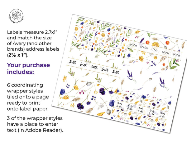 Wildflower Nugget Wrappers - Late Summer/Fall - Printable Digital Download by Greengate Images