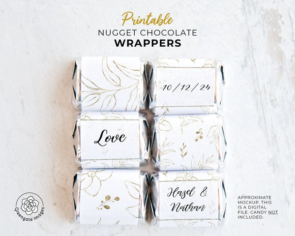 Wedding Nugget Wrappers - Printable Digital Download by Greengate Images