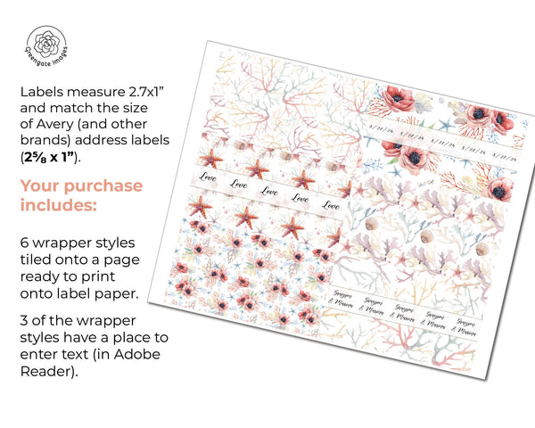 Beach Nugget Wrappers - Ocean Floral - Printable Digital Download by Greengate Images