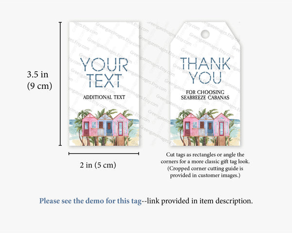 Cabana Beach House Hospitality Gift Tag - Printable Digital Download by Greengate Images