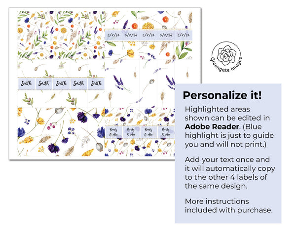 Wildflower Nugget Wrappers - Late Summer/Fall - Printable Digital Download by Greengate Images