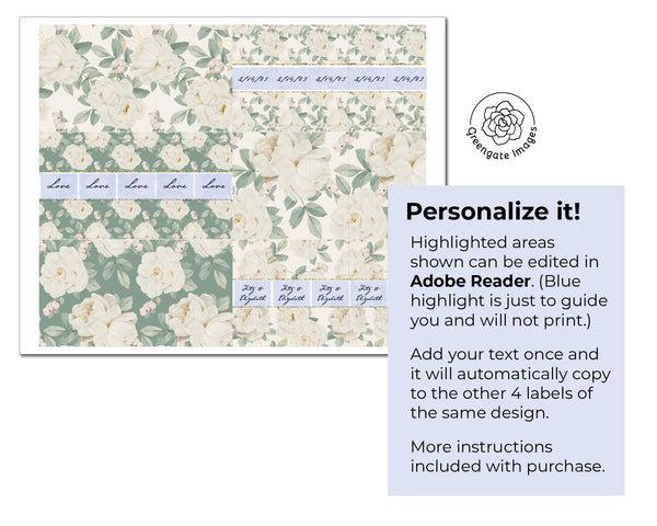 Vintage Rose Nugget Wrappers - Printable Digital Download by Greengate Images
