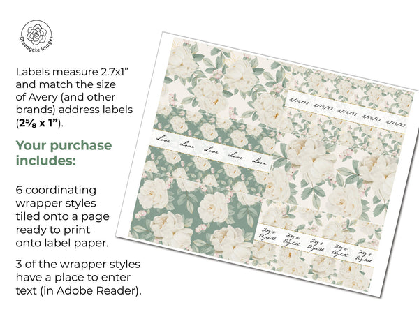 Vintage Rose Nugget Wrappers - Printable Digital Download by Greengate Images