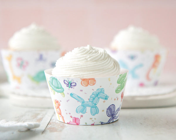 Balloon Animal Cupcake Wrappers - Printable Digital Download by Greengate Images