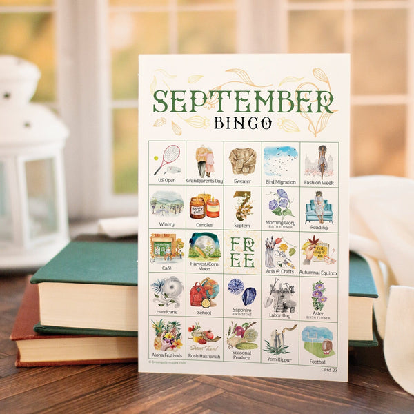 September Bingo - Printable Digital Download by Greengate Images