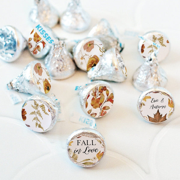 3/4" Fall in Love Candy Circles - Botanical - Printable Digital Download by Greengate Images