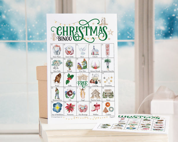 CHRISTIAN Christmas Bingo - Printable Digital Download by Greengate Images