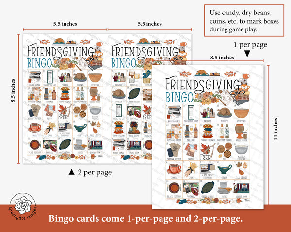 Friendsgiving Bingo - Printable Digital Download by Greengate Images